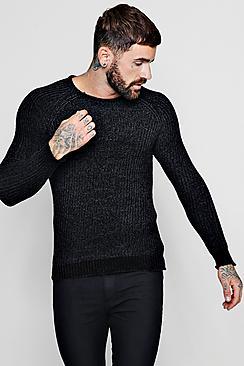 Boohoo Chenille Raglan Long Sleeve Jumper