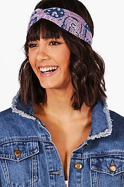 Boohoo Lucy Paisley Print Turban Headband