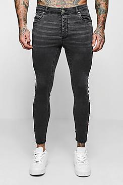 Boohoo Super Skinny Jeans With Side Tape