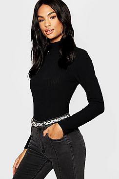 Boohoo Tall Turtle Neck Rib Knit Jumper