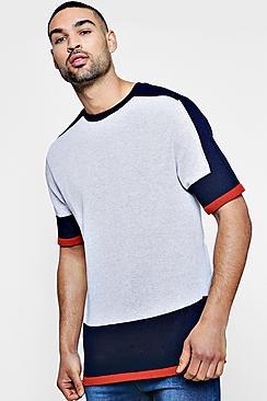 Boohoo Colour Block Knitted T-shirt