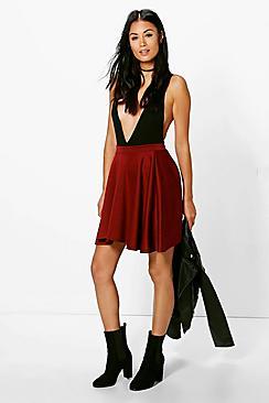 Boohoo Jess Basic Scuba Skater Skirt