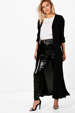 Boohoo Alicia Turn Up Cuff Maxi Cardigan