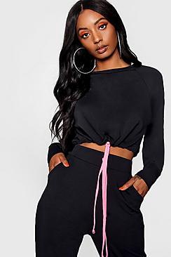 Boohoo Neon Toggle Sweat Top