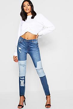 Boohoo Two Tone Jeans