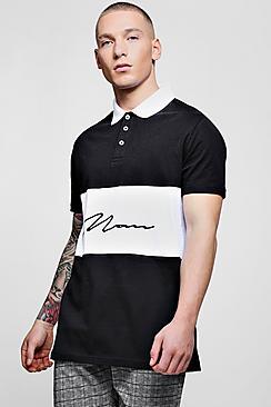 Boohoo Short Sleeve Colour Block Man Polo