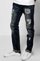 Boohoo Skinny Fit Ripped Panel Jean Blue