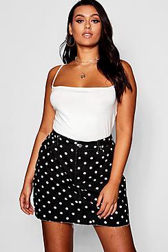 Boohoo Plus Polka Dot Skirt