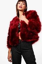 Boohoo Laura Boutique Crop Faux Fur Coat