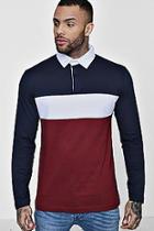 Boohoo Colour Block Jersey Rugby Shirt