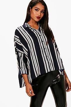 Boohoo Jorgie Stripe Oversized Shirt