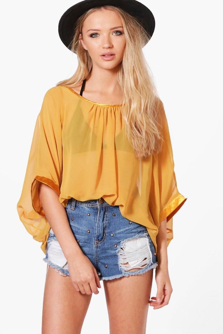 Boohoo Olivia Oversized Blouse Yellow