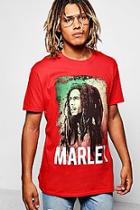 Boohoo Red Oversized Bob Marley Licence Band T-shirt