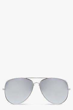 Boohoo Faye Mirrored Aviator Sunglasses