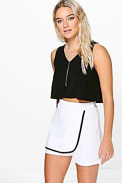 Boohoo Anni Contrast Trim Skort