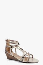 Boohoo Abigail Metal Trim And Multi Strap Demi Wedge