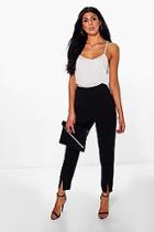 Boohoo Myah Split Front Slim Line Ankle Grazer Trousers
