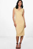 Boohoo Orlagh V Neck Sleeveless Midi Dress