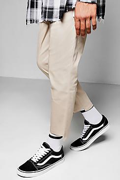 Boohoo Wide Leg Cropped Chinos