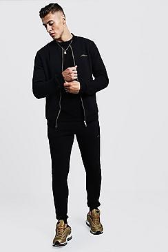 Boohoo Gold Man Signature Bomber