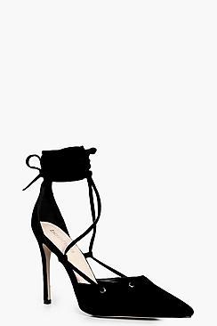 Boohoo Isla Ankle Wrap Court Stiletto