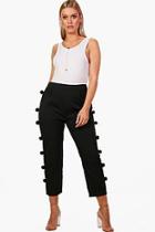 Boohoo Plus Emily Woven Pom Pom Slim Leg Trousers