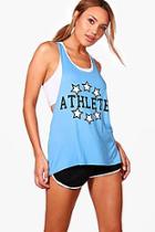 Boohoo Masie Fit Athlete Slogan Workout Vest