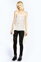 Boohoo Boutique Leanne Sequin Front Cami Ivory