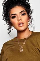 Boohoo Charlotte Cross And Sovereign Layered Necklace