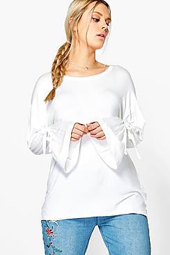 Boohoo Plus Bella Cuff Detail Basic Tee
