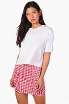 Boohoo Ellie Gingham Ruffle Skirt & Tee Co-ord Set