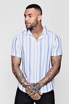 Boohoo Block Stripe Revere Short Sleeve
