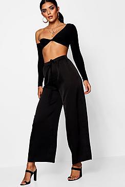 Boohoo Satin Wide Leg Trouser