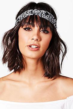 Boohoo Amy Aztec Print Twist Knot Headband