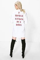 Boohoo Sara Rather Be A Rebel Sweatshirt Dress