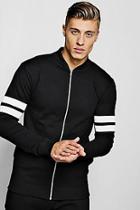 Boohoo Muscle Fit Jersey Bomber With Panel Detail