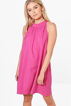 Boohoo Queta High Nick Swing Dress