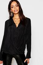 Boohoo Button Front Twist Blouse