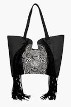 Boohoo Ebony Fringed & Embellished Shopper Bag