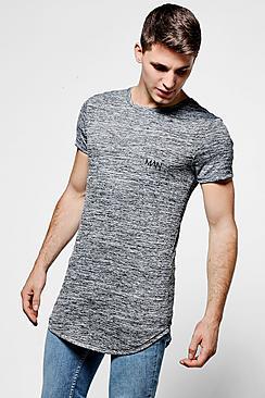 Boohoo Grey Muscle Fit Man Space Dye T-shirt