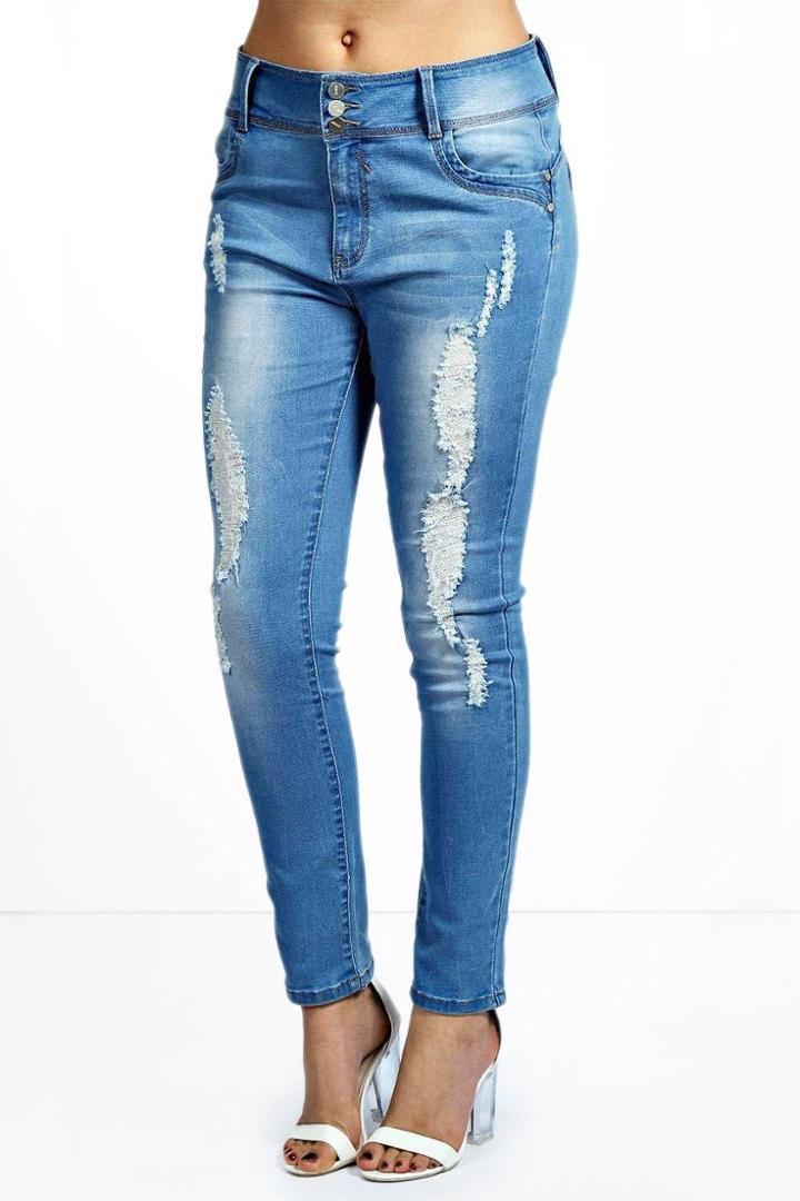 Boohoo Plus Mel High Waisted Stretch Skinny Jeans Denim