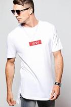 Boohoo Longline Man T-shirt With Curve Hem