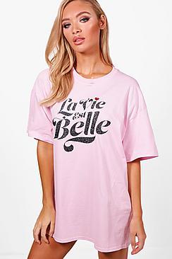 Boohoo Heidi La Vie Glitter Sleep Tee