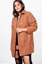 Boohoo Plus Ciara Bore Longline Coat