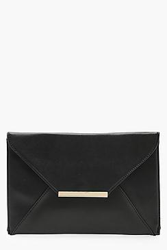 Boohoo Zoe Stitch Detail Envelope Clutch