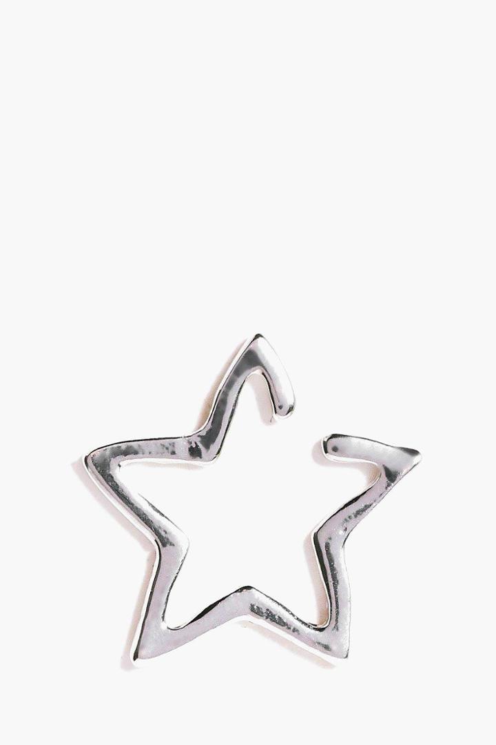 Boohoo Olivia Star Ear Cuff Silver