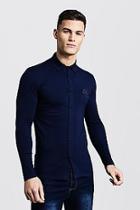 Boohoo Long Sleeve Muscle Fit Jersey Shirt With Bm Logo
