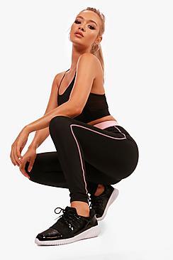 Boohoo Willow Fit Contrast Waistband Running Legging