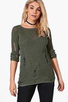 Boohoo Jennifer Distressed Slouchy Jumper