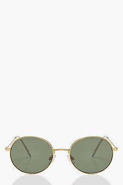 Boohoo Julia Round Gold Frame Sunglasses
